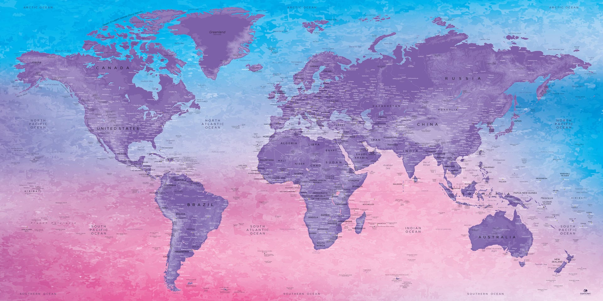 Large Format Decorative World Maps for all tastes