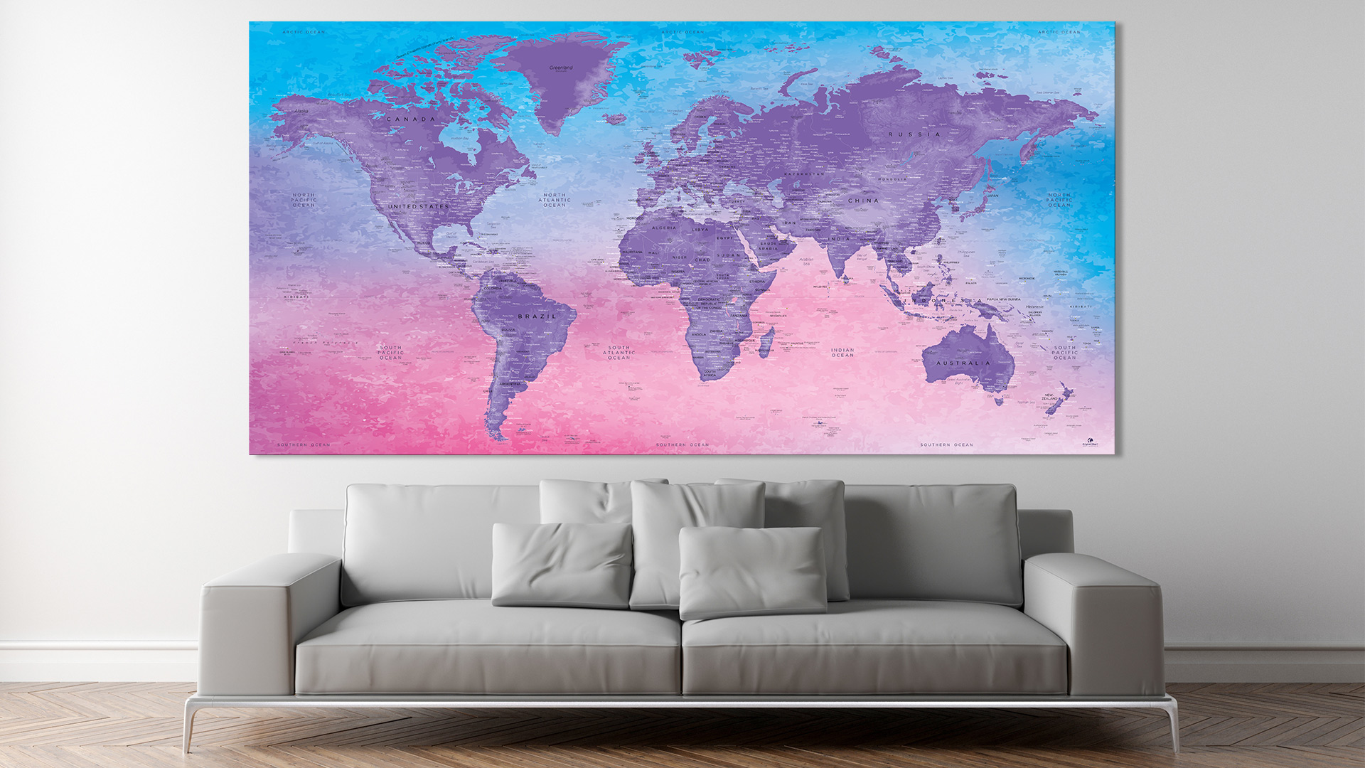Large Format Decorative World Maps for all tastes