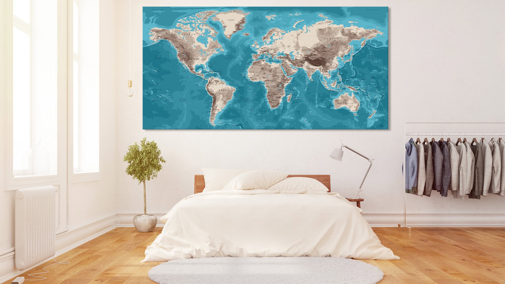 Wall Planisphere - World Map Decoration - Gift - Purchase - Offer