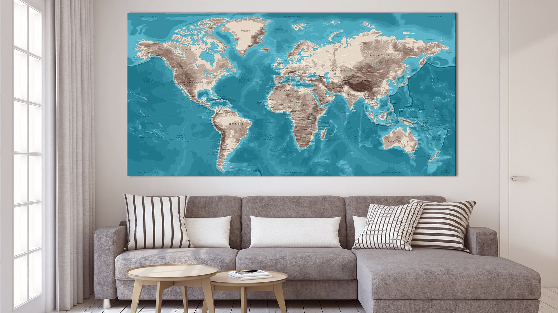 Wall Planisphere - World Map Decoration - Gift - Purchase - Offer