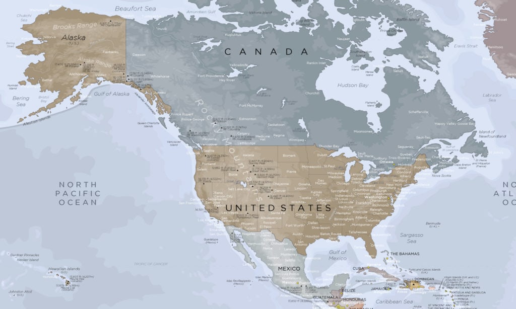 Complete World Map (Detailed Plan) - World Map with Antarctica