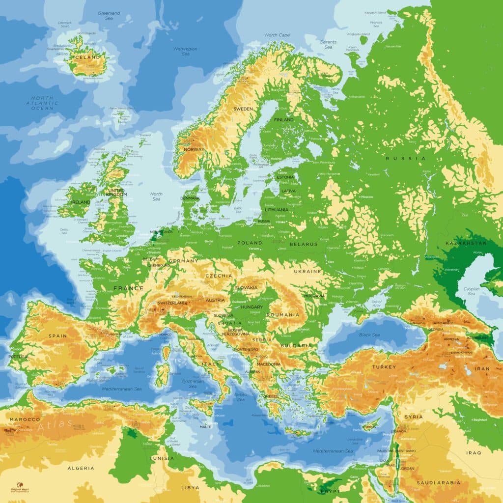 → More than 10 templates of Decorative Europe Map | Original Map