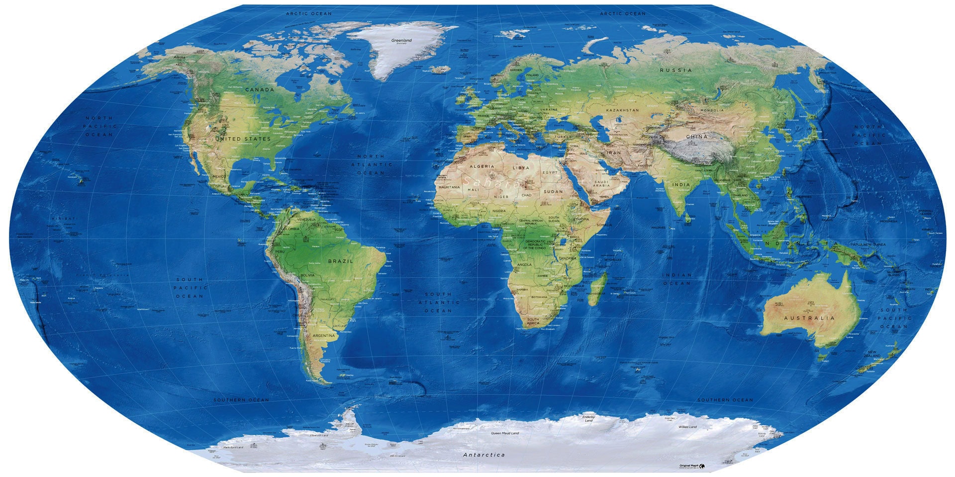 Winkel-Tripel Projection World Map