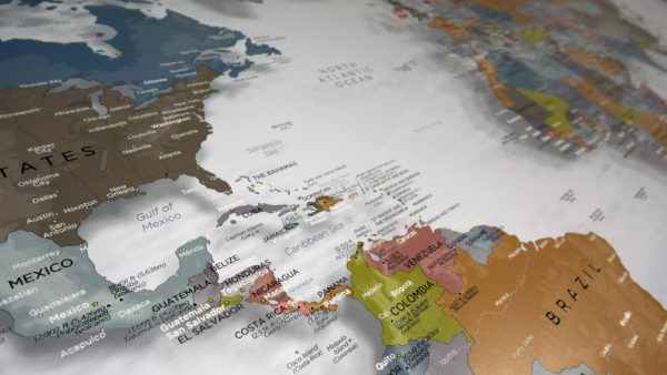 Transparent Plexiglas World Map