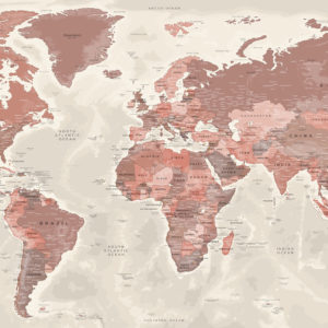 Double-sided Plexiglas World Map 1/2